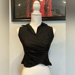 Raw Silk Cropped Blouse